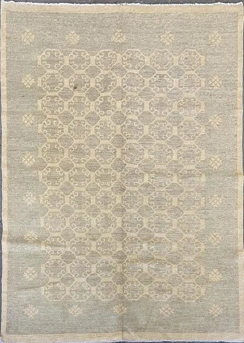 One Of The Kind Afghani Khotan Rug 8'2" x 5'7"